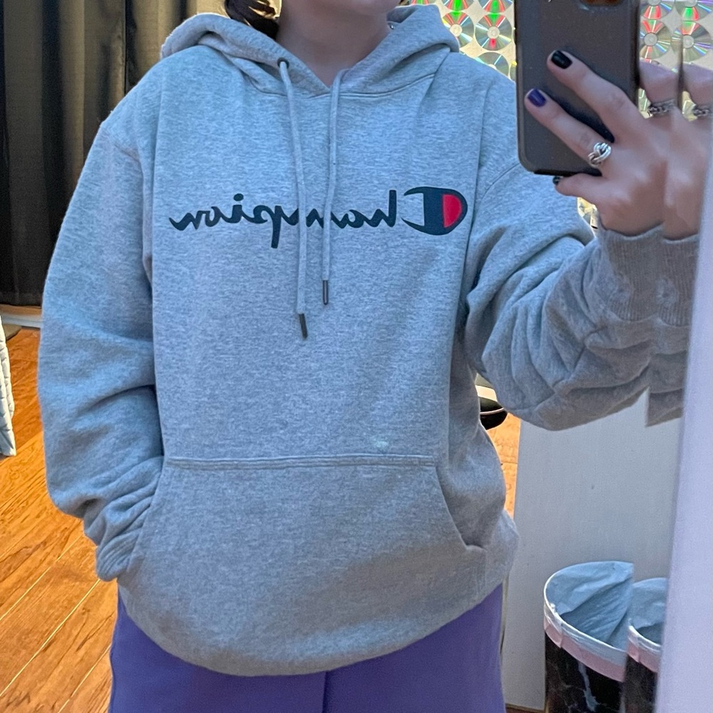 GRAY CHAMPION HOODIE